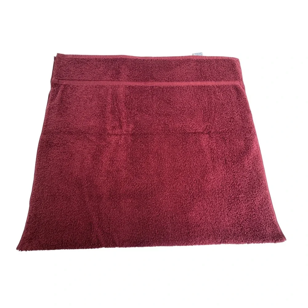 Vintage Fieldcrest Royal Velvet Bath Towels Burgundy Maroon Cotton Set of 2 USA